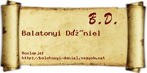 Balatonyi Dániel névjegykártya